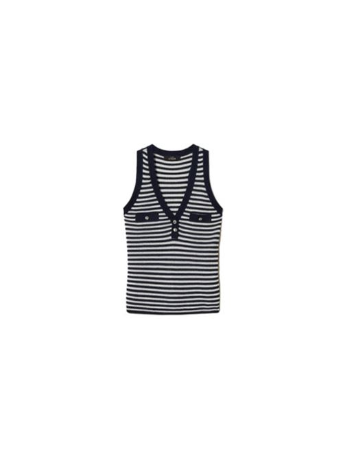 top donna in maglia a righe con lurex TWINSET | 251AP302112174